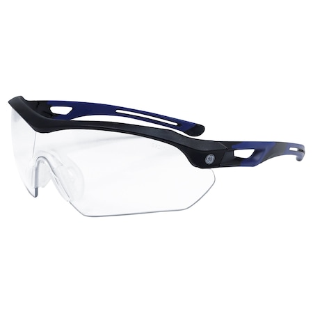 Ge Safety Glasses, Anti-fog, Clear Lens, Black/Indigo Frame GE210CAF